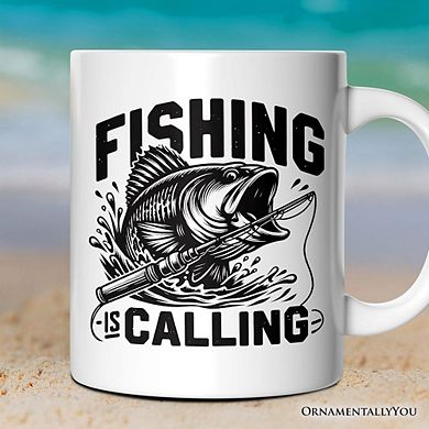 Fishing Is Calling Mug, Outdoor Dad Gift