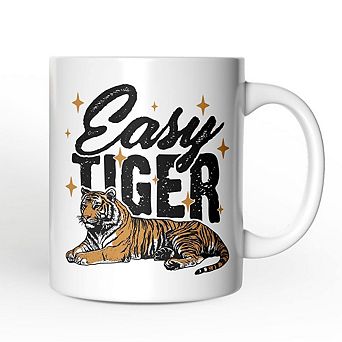 Easy Tiger Mug, Vintage Wild Animal Retro Grunge Gift