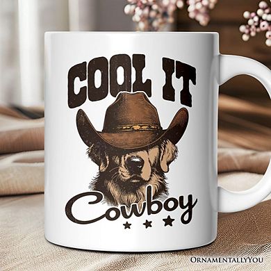 Cool It Cowboy Mug, Retro Western Golden Retriever Country Lovers Gift