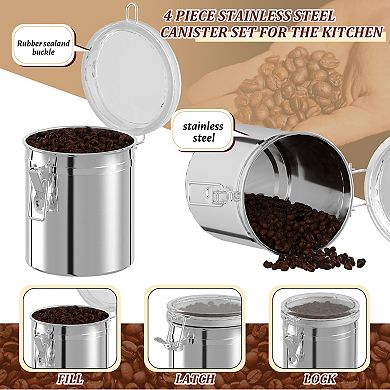 Stainless Steel Containers Set of 4 for Kitchen