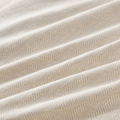 Linen Herringbone Bed Skirt, Split Corners & Ruffled 16" Drop, Sizes Twin/Full/Queen/King