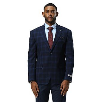 Stacy Adams Glen Plaid Blazer Jacket w/ Notch lapel