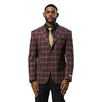 Stacy Adams Glen Plaid Blazer Jacket w/ Notch lapel