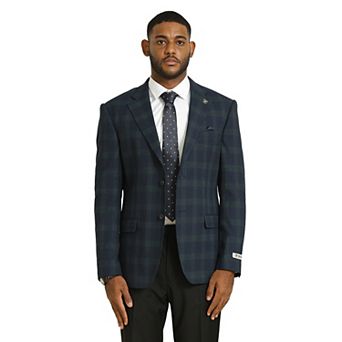 Stacy Adams Glen Plaid Blazer Jacket w/ Notch lapel