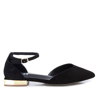 Women's Suede Pointy Toe Ballet Flats By XTI 141426