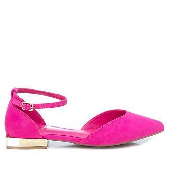 Women's Suede Pointy Toe Ballet Flats By XTI 141426