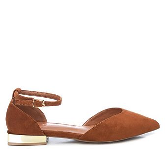 Women's Suede Pointy Toe Ballet Flats By XTI 141426