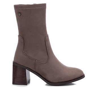 Xti Women's Fashion Sock Boots with side Zipper taupe0485