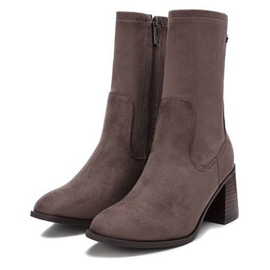 Xti Women's Fashion Sock Boots with side Zipper taupe0485