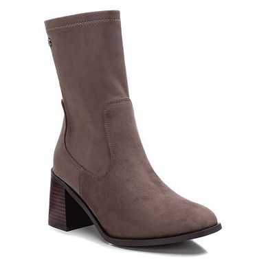 Xti Women's Fashion Sock Boots with side Zipper taupe0485