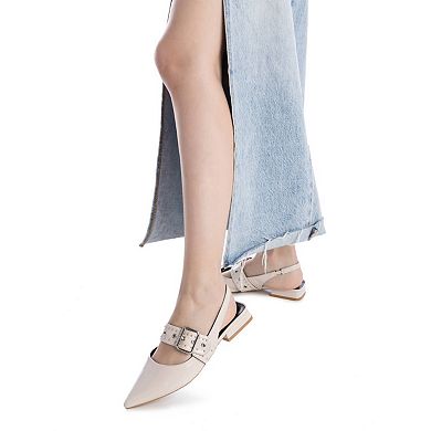 Xti Women's Wide Bucke Flats 144023