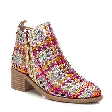 Xti Women's Braided Booties with Side Zipper 143963