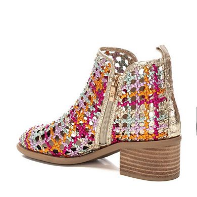 Xti Women's Braided Booties with Side Zipper 143963