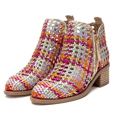 Xti Women's Braided Booties with Side Zipper 143963