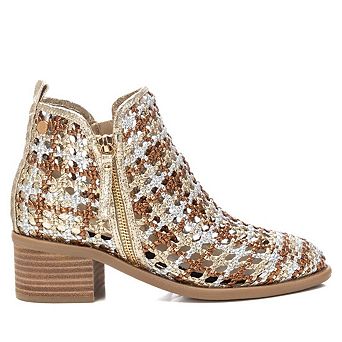 Xti Women's Braided Booties with Side Zipper 143963