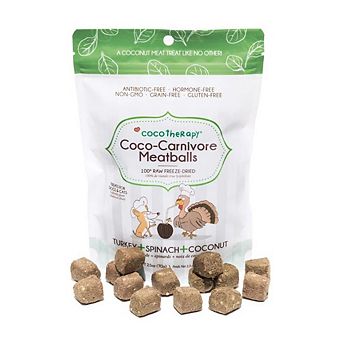 Cocotherapy Coco-carnivore Meatballs Dog Treats, Turkey + Spinach + Coconut