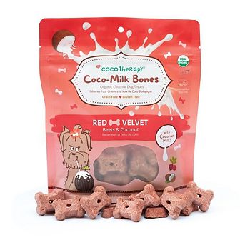Cocotherapy Coco-milk Bones Red Velvet Biscuit - Organic Coconut Treat For Dogs (6 Oz)