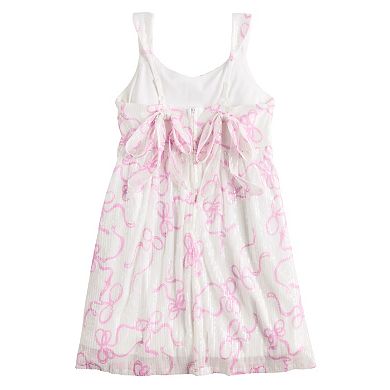 Girls 7-16 Poppies & Roses Sleeveless Bow Print Dress