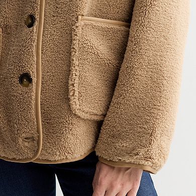 Women's Nine West Collarless Teddy Jacket