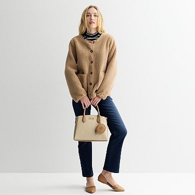 Women's Nine West Collarless Teddy Jacket