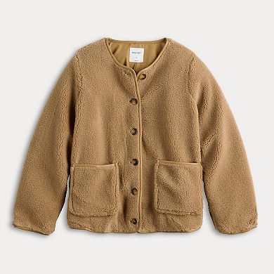 Women's Nine West Collarless Teddy Jacket