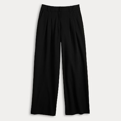 Women's Nine West Crepe Pleated Wide Trousers