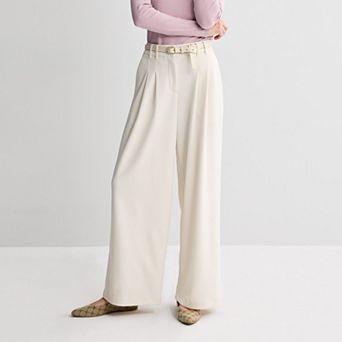 Women's Nine West Crepe Pleated Wide Trousers