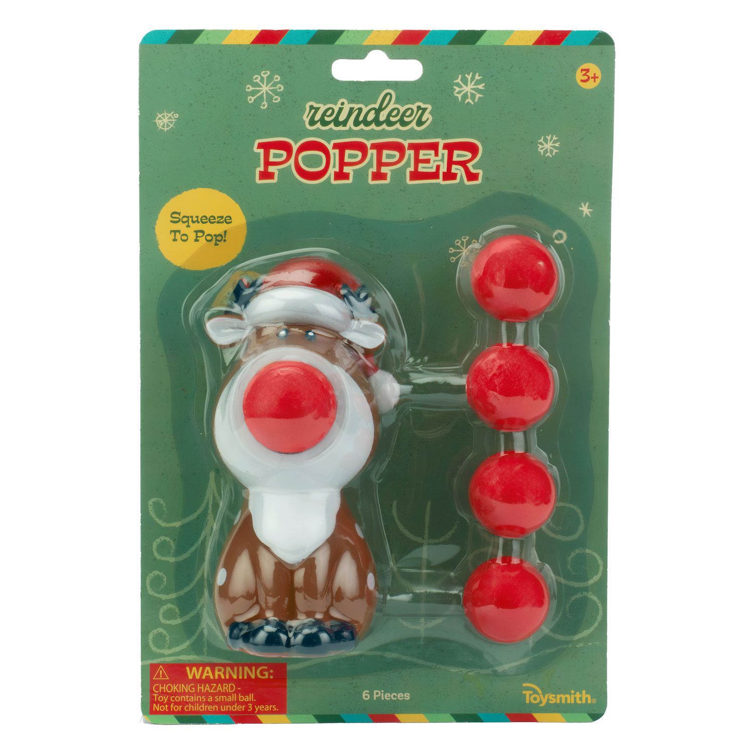 Детские фигурки Toysmith Reindeer Popper Toy with 4 Foam Balls — фото 1