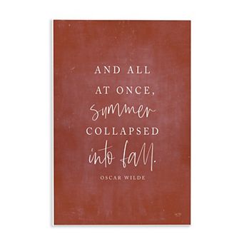 Stupell Home Decor Oscar Wilde Fall Quote Plaque Wall Art