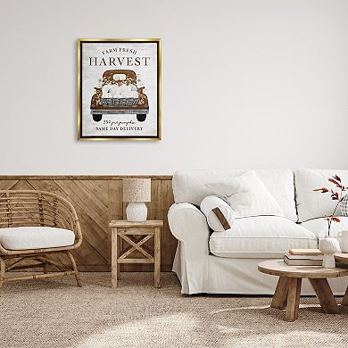 Stupell Home Decor Farm Pumpkin Harvest Framed Canvas Wall Art