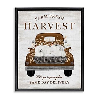 Stupell Home Decor Farm Pumpkin Harvest Framed Canvas Wall Art