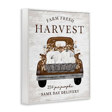 Stupell Home Decor Farm Pumpkin Harvest Framed Canvas Wall Art