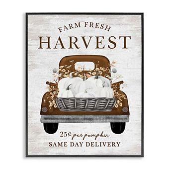Stupell Home Decor Farm Pumpkin Harvest Framed Canvas Wall Art