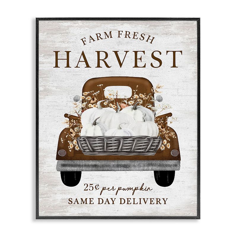 UPC 197658688503 product image for Stupell Home Decor Farm Pumpkin Harvest Framed Canvas Wall Art, Black Framed | upcitemdb.com