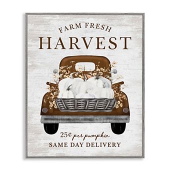 Stupell Home Decor Farm Pumpkin Harvest Framed Canvas Wall Art