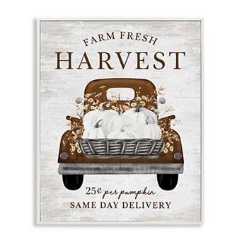 Stupell Home Decor Farm Pumpkin Harvest Framed Canvas Wall Art