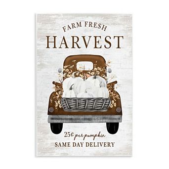 Stupell Home Decor Farm Pumpkin Harvest Plaque Wall Art