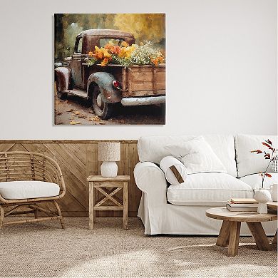 Stupell Home Decor Autumnal Plants Truck Canvas Wall Art