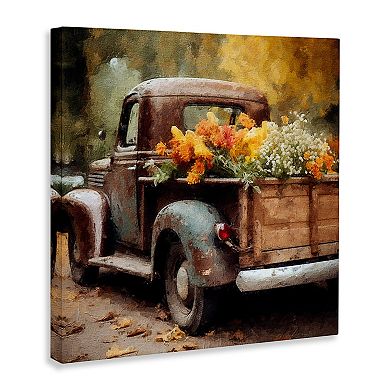 Stupell Home Decor Autumnal Plants Truck Canvas Wall Art