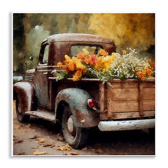 Stupell Home Decor Autumnal Plants in Vintage Truck Plaque Wall Art