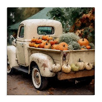 Stupell Home Decor Pumpkin & Gourd Truck Canvas Wall Art