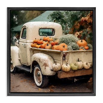 Stupell Home Decor Pumpkin & Gourd Truck Framed Canvas Wall Art