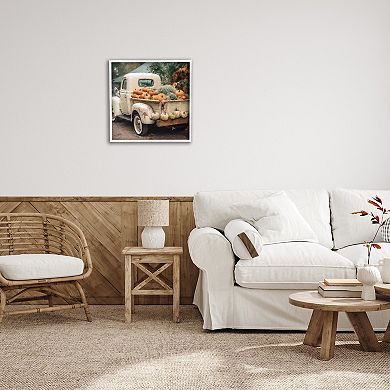Stupell Home Decor Pumpkin & Gourd Vintage Truck Square Framed Canvas Wall Art
