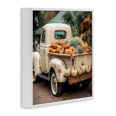 Stupell Home Decor Pumpkin & Gourd Vintage Truck Square Framed Canvas Wall Art