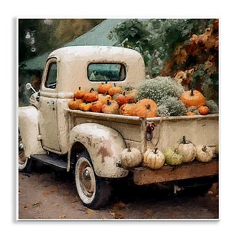 Stupell Home Decor Pumpkin & Gourd Truck Plaque Wall Art