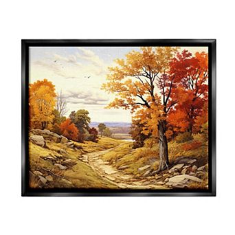 Stupell Home Decor Classic Fall Foliage Metallic Framed Canvas Wall Art