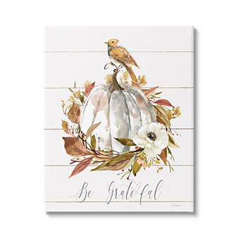 Stupell Home Decor Be Grateful Pumpkin Canvas Wall Art