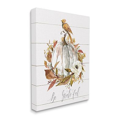 Stupell Home Decor Be Grateful Pumpkin Canvas Wall Art