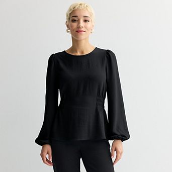 Women's Nine West Cinched Long Sleeve Blouse