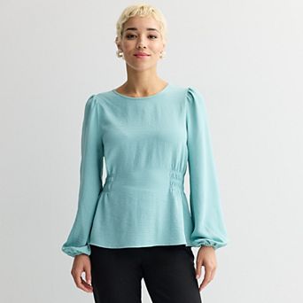 Women's Nine West Cinched Long Sleeve Blouse